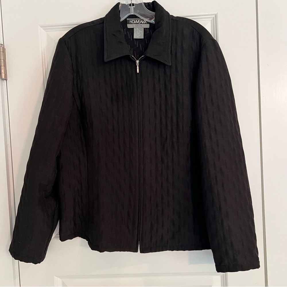 Nouveaux Black quilted zip jacket Size Petite L